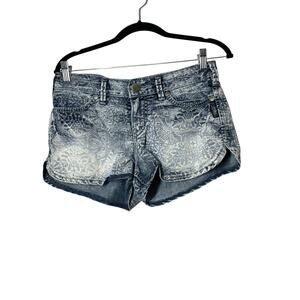 SIlver Jean Co. Jean Shorts Kristy Printed Denim Size 28 Western Boho Festival